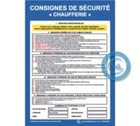 AUA SIGNALETIQUE - Consignes de Sécurité Chaufferie - Vinyle Adhésif, A4 : 210x300 mm
