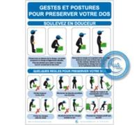 AUA SIGNALETIQUE - Consignes de Sécurité Mon Dos - Vinyle Adhésif, A4 : 210x300 mm