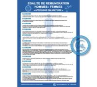AUA SIGNALETIQUE - Consignes Égalité de Rémunération Entre Les Hommes et Les Femmes - Aluminium Dibond 3mm, A5 : 150x210 mm