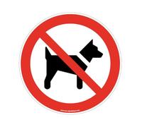 AUA SIGNALETIQUE - Interdit aux chiens P021 - Ø 130 mm, Aluminium Dibond 3mm