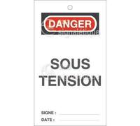 AUA SIGNALETIQUE - Lot 10 étiquettes de sécurité en PVC imprimé - Danger sous Tension