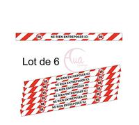 AUA SIGNALETIQUE - Lot de 6 Bandes de Marquage au Sol - Ne Rien entreposer Ici - Autocollant laminé - 1000x70 mm