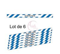AUA SIGNALETIQUE - Lot de 6 Bandes de Marquage au Sol - sur-Mesure - Bleu - Autocollant laminé - 1300x100 mm