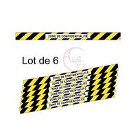 AUA SIGNALETIQUE - Lot de 6 Bandes de Marquage au Sol - Zone de confidentialité - Autocollant laminé - 1300x100 mm