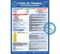 AUA SIGNALETIQUE - Panneau Affichage obligatoire Code du Travail - Vinyle Adhésif, A3 : 300x420 mm