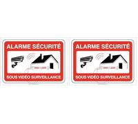 AUA SIGNALETIQUE - Panneau Alarme sécurité sous vidéo Surveillance 24h/24 PROPRIÉTÉ PRIVÉE - 150x105 mm, PVC 1.5 mm (Lot de 2)
