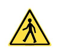 AUA SIGNALETIQUE - Panneau Attention Passage de Piétons - 200x200 mm, Aluminium Dibond 3mm