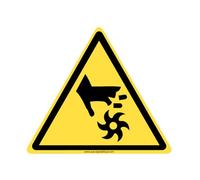 AUA SIGNALETIQUE - Panneau Attention Risque de Coupure - 130x130 mm, Vinyl adhésif