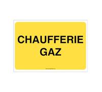 AUA SIGNALETIQUE - Panneau Chaufferie gaz - 300x210 mm, Aluminium Dibond 3mm