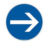 AUA SIGNALETIQUE - Panneau Circulation Sens Obligatoire - Ø 180 mm, Aluminium Dibond 3mm