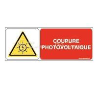 AUA SIGNALETIQUE - Panneau Coupure photovoltaïque - B - 160x60 mm, Vinyl adhésif
