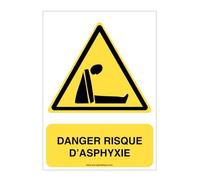 AUA SIGNALETIQUE - Panneau Danger Risque d'asphyxie - AI - 150x210 mm, Aluminium Dibond 3mm
