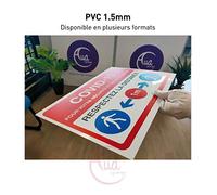 AUA SIGNALETIQUE - Panneau de Signalisation COVID-19 respectez la Distance 1 m avec Pictogramme ISO 7010 - Jaune - 600x420 mm, PVC 1.5mm