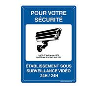 AUA SIGNALETIQUE - Panneau De Signalisation en PVC Rigide et Compact 1.5 mm. (143 x 200 mm, Etablissement sous Vidéo Surveillance 2)