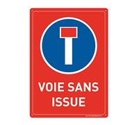 AUA SIGNALETIQUE - Panneau De Signalisation en PVC Rigide et Compact 1.5 mm. (315 x 440 mm, Panneau Voie sans Issue)