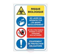 AUA SIGNALETIQUE - Panneau de signalisation règles de sécurité à Respecter Coronavirus Covid-19-300x420 mm, Vinyl adhésif