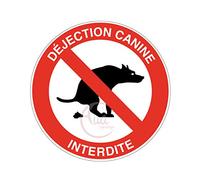 AUA SIGNALETIQUE - Panneau Déjection Canine Interdite - Ø 130 mm, Aluminium Dibond 3mm