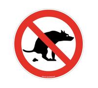 AUA SIGNALETIQUE - Panneau Déjections canines interdites - Ø 330 mm, Aluminium Dibond 3mm