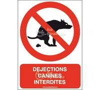 AUA SIGNALETIQUE - Panneau Déjections Canines interdites-AI - 150x210 mm, PVC 1.5mm