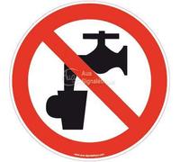 AUA SIGNALETIQUE - Panneau Eau N Potable - Ø 130 mm, PVC 1.5mm