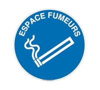AUA SIGNALETIQUE - Panneau Espace fumeur texte-R - Ø 130 mm, PVC 1.5mm