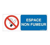 AUA SIGNALETIQUE - Panneau Espace Non Fumeur - 200x75 mm, Vinyl adhésif