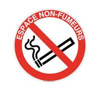 AUA SIGNALETIQUE - Panneau Espace non fumeur-R - Ø 130 mm, PVC 1.5mm