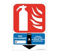AUA SIGNALETIQUE - Panneau Extincteur au A - 300x210 mm, Aluminium Dibond 3mm
