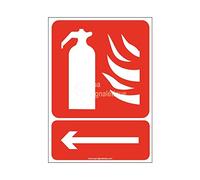 AUA SIGNALETIQUE - Panneau Extincteur Flèche Directionnelle à Gauche - 300x210 mm, Aluminium Dibond 3mm