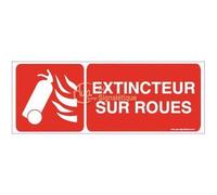 AUA SIGNALETIQUE - Panneau Extincteur sur Roue - B - 200x75 mm, PVC 1.5mm