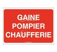AUA SIGNALETIQUE - Panneau Gaine Pompier chaufferie - 300x210 mm, PVC 1.5mm