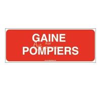 AUA SIGNALETIQUE - Panneau Gaine Pompiers - B - 200x75 mm, Vinyl adhésif