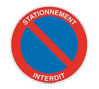 AUA SIGNALETIQUE - Panneau Interdiction - Panneau de Sécurité Circulaire En PVC - (Ø 300 mm, stationnement Interdit)