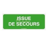 AUA SIGNALETIQUE - Panneau Issue de Secours-B - 160x60 mm, Vinyl adhésif