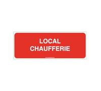 AUA SIGNALETIQUE - Panneau Local chaufferie - B - 320x120 mm, Aluminium Dibond 3mm
