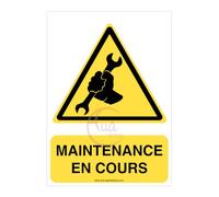 AUA SIGNALETIQUE - Panneau Maintenance en Cours - AI - 150x210 mm, PVC 1.5mm