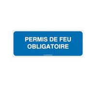 AUA SIGNALETIQUE - Panneau Permis de Feu Obligatoire - 160x60 mm, Aluminium Dibond 3mm
