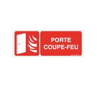 AUA SIGNALETIQUE - Panneau Porte coupe-feu Horizontal - B - 200x75 mm, PVC 1.5mm