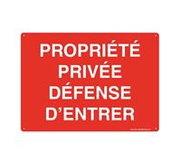 AUA SIGNALETIQUE - Panneau Prépercé avec Angles arrondis - Propriété privée Défense d' Entrer - 300 x 210 mm, Aluminium Dibond 3mm