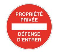 AUA SIGNALETIQUE - Panneau Propriété privée défense d'entrer - Ø 270 mm, Vinyl adhésif