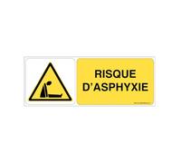 AUA SIGNALETIQUE - Panneau Risque d'Asphyxie 02-160x60 mm, Vinyl adhésif