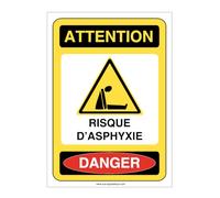 AUA SIGNALETIQUE - Panneau risque d'asphyxie - AI - 150x210 mm, PVC 1.5mm