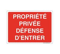 AUA SIGNALETIQUE - Panneau Signalisation avec Coins Arrondis - Propriété Privée Défense d'Entrer -Texte - 300 x 210 mm, Aluminium Dibond 3mm