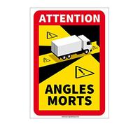 AUA SIGNALETIQUE - Panneau signalisation des Angles Morts des véhicules Lourds - Camion Lourd - 150x210 mm, Vinyl adhésif