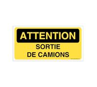 AUA SIGNALETIQUE - Panneau Sortie de camions - C - 600x300 mm, Aluminium Dibond 3mm