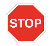 AUA SIGNALETIQUE - Panneau Stop - Ø 180 mm, Vinyl adhésif