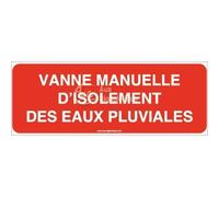AUA SIGNALETIQUE - Panneau Vanne Manuelle d'Isolement des Eaux Pluviales - 160x60 mm, Aluminium Dibond 3mm