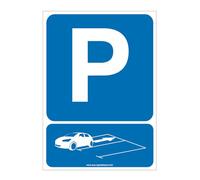 AUA SIGNALETIQUE - Panneau Veuillez-Vous Garer En Marche Arrière 02-300x420 mm, Aluminium Dibond 3mm