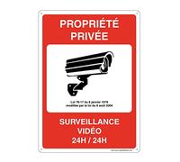AUA SIGNALETIQUE - Panneau Vidéo Surveillance - Plaque Vidéo - Propriété Privée Surveillance Vidéo - PVC 120x170 mm (1)
