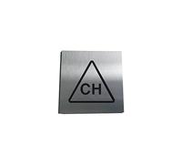 AUA SIGNALETIQUE - Plaque Alu Brossé Chaufferie - 130x130 mm